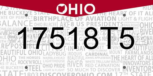 17518T5 Ohio License Plate