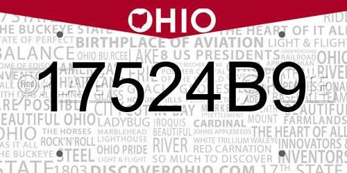 17524B9 Ohio License Plate
