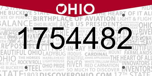 1754482 Ohio License Plate