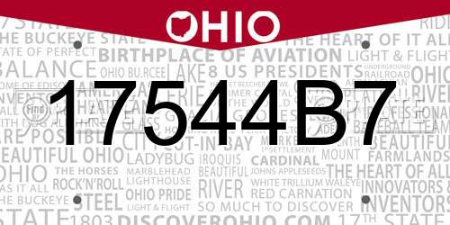 17544B7 Ohio License Plate