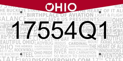 17554Q1 Ohio License Plate
