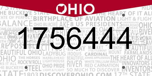 1756444 Ohio License Plate