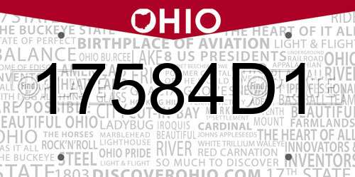 17584D1 Ohio License Plate