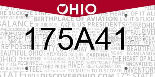 175A41 Ohio License Plate