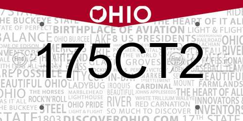 175CT2 Ohio License Plate