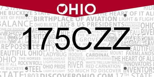 175CZZ Ohio License Plate