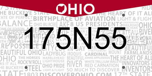 175N55 Ohio License Plate