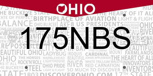 175NBS Ohio License Plate