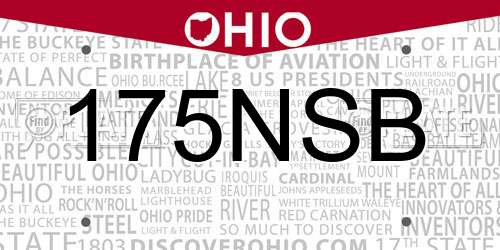 175NSB Ohio License Plate