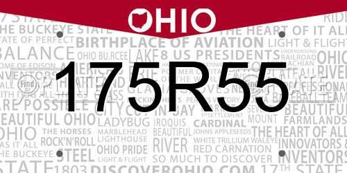 175R55 Ohio License Plate