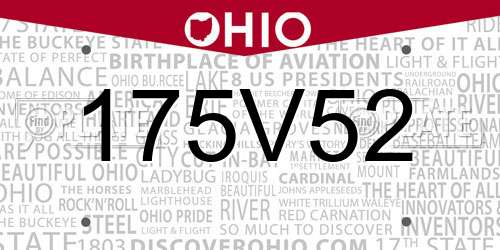 175V52 Ohio License Plate