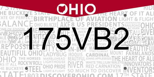 175VB2 Ohio License Plate
