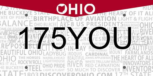 175YOU Ohio License Plate