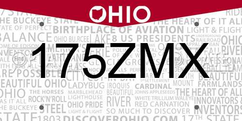 175ZMX Ohio License Plate