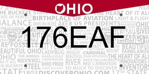 176EAF Ohio License Plate