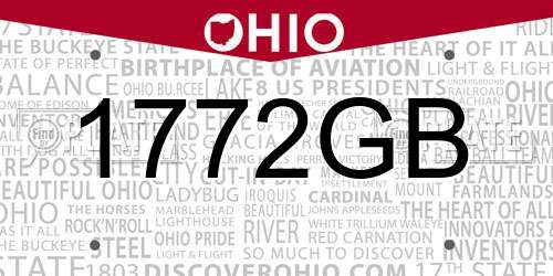 1772GB Ohio License Plate