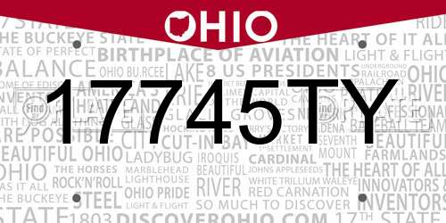 17745TY Ohio License Plate