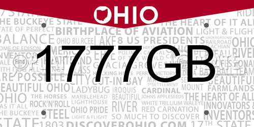 1777GB Ohio License Plate