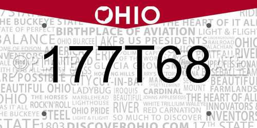 177T68 Ohio License Plate