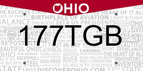 177TGB Ohio License Plate