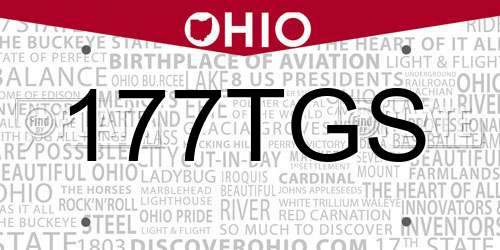 177TGS Ohio License Plate