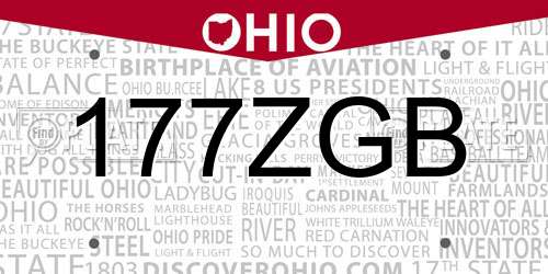 177ZGB Ohio License Plate