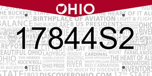 17844S2 Ohio License Plate