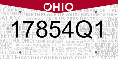 17854Q1 Ohio License Plate