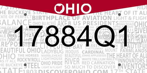 17884Q1 Ohio License Plate
