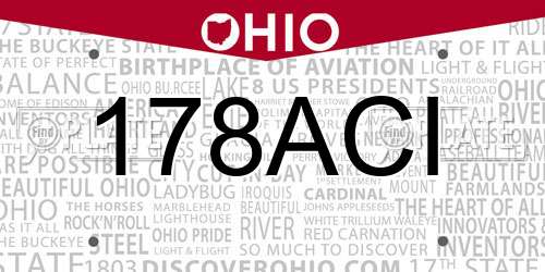 178ACI Ohio License Plate