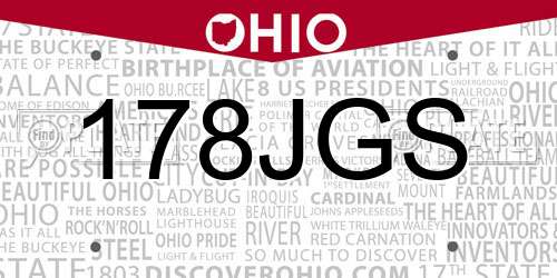 178JGS Ohio License Plate