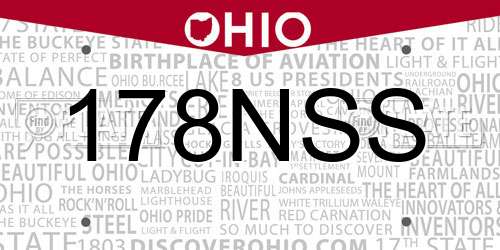 178NSS Ohio License Plate