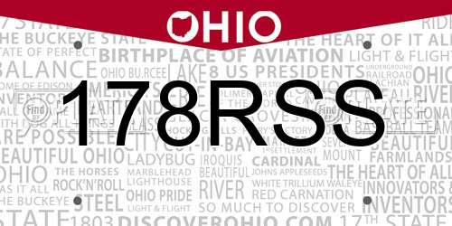 178RSS Ohio License Plate
