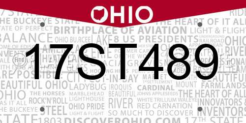 17ST489 Ohio License Plate