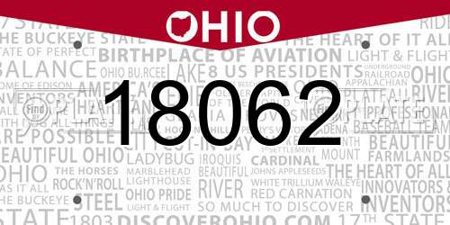 18062 Ohio License Plate