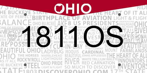 1811OS Ohio License Plate