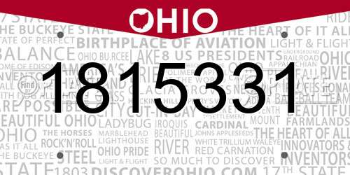 1815331 Ohio License Plate