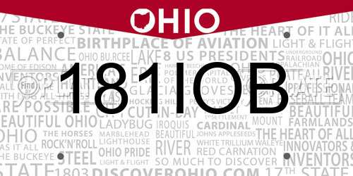 181IOB Ohio License Plate