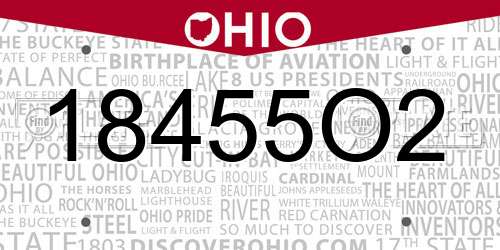 18455O2 Ohio License Plate