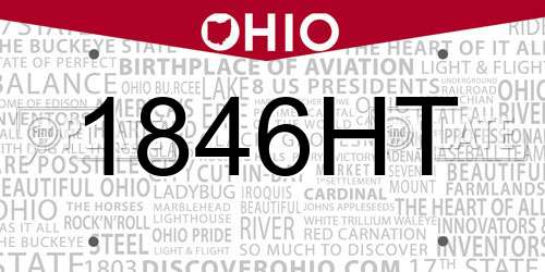 1846HT Ohio License Plate