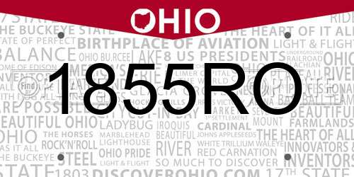 1855RO Ohio License Plate