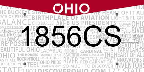 1856CS Ohio License Plate