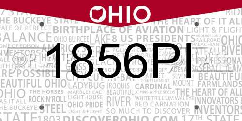 1856PI Ohio License Plate