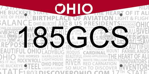 185GCS Ohio License Plate