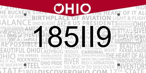 185II9 Ohio License Plate
