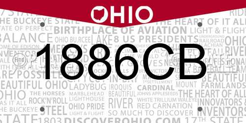 1886CB Ohio License Plate