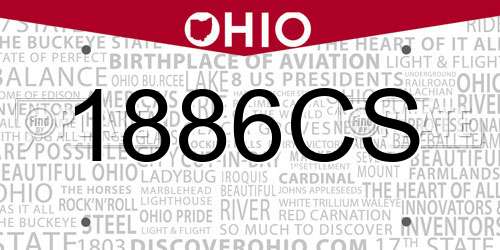 1886CS Ohio License Plate