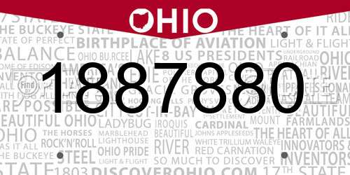 1887880 Ohio License Plate