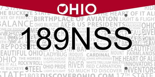 189NSS Ohio License Plate