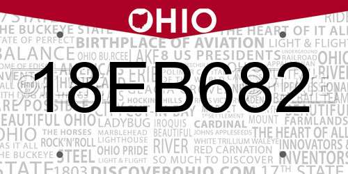 18EB682 Ohio License Plate